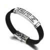 Bracelet silicone acier inoxydable
