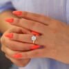Bague solitaire élégante en acier inoxydable