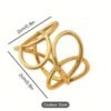 Bague ajustable, design floral creux chic en acier inoxydable