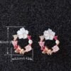 Boucles d'oreilles pierre rose et transparente