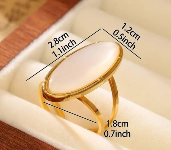 482254938_122139954236518320_7188705967390601338_n (1) Bague ouverte avec nacre blanche naturel en Acier inoxydable