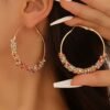 Boucles créoles Boho chic colorés en strass