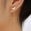 Boucles d'oreilles Papillon et Zirconia scintillant.