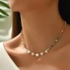 Collier perlé avec mini cœur et perles colorées style bohème