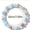Bracelet élégant en pierres naturelles, shoushan bleu clair et pierre de lune