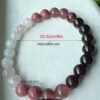 Bracelet en quartz rose, de la rhodonite et de la pierre de lune