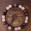 Bracelet en pierre naturelle de grenat et quartz rose