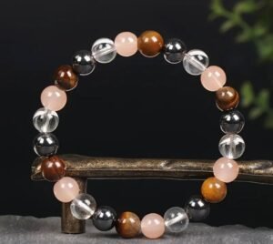 Bracelet pierres de soleil avec œil de tigre