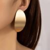Boucles d'oreilles en forme d'ovale Plaque or