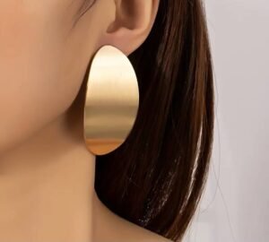 Boucles d'oreilles en forme d'ovale Plaque or