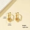 Boucles d'oreilles pendantes en forme de cœur Plaqué or
