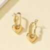 Boucles d'oreilles pendantes en forme de cœur Plaqué or