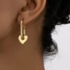 Boucles d'oreilles pendantes en forme de cœur Plaqué or