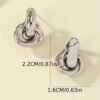 Boucles d'oreilles de forme géométrique irrégulière Plaqué argent