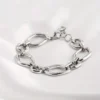 Bracelet en acier inoxydable élégant et irrégulier