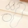 Ensemble Collier Serpent en Alliage, Bracelet Assorti et Boucles d'Oreilles