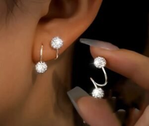 Boucles d'Oreilles Spirales en Argent 925 Motif Balle d'Eau Shambhala