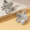 Boucles d'Oreilles Élégantes en Alliage Doré à Motif Floral (Coloris doré ou argenté)