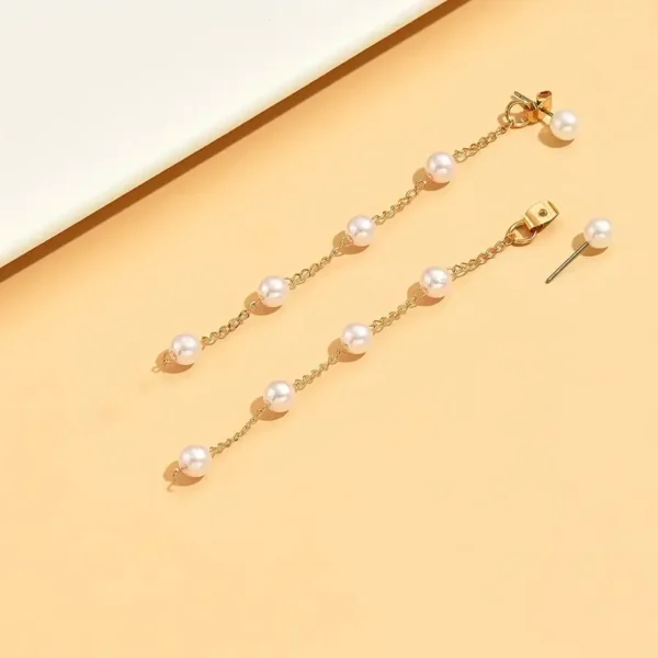 8f3368f0-0d38-4054-904e-e44cde5ed6f7 Boucles D'Oreilles En Fausses Perles Pendantes Avec Pompon
