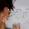 Boucles d'Oreilles Spirales en Argent 925 Motif Balle d'Eau Shambhala