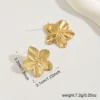 Boucles d'Oreilles Élégantes en Alliage Doré à Motif Floral (Coloris doré ou argenté)