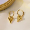 Clous d'Oreilles Cœurs Ouverts Dorés en Acier Inoxydable