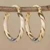 Boucles d'oreilles vintage en acier inoxydable avec finition dorée et rosée