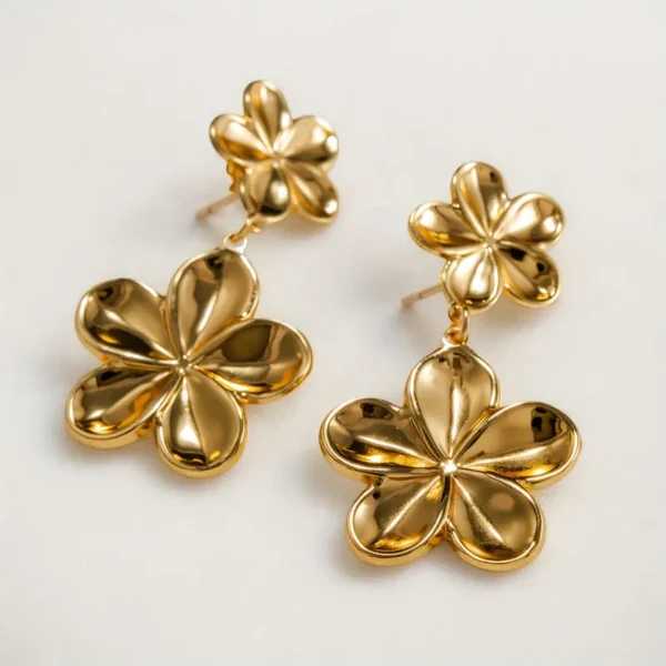 9a05821e-4f4d-40b0-85f5-ba05f7054b3f Boucles d'oreilles en perles élégantes au design fleurs dorées