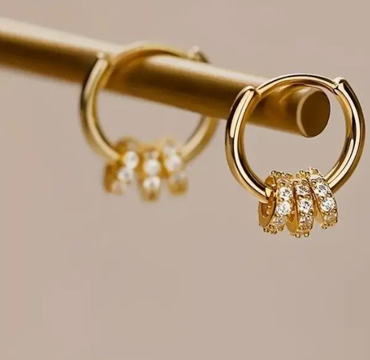 Boucles d'oreilles anneaux Or en acier inoxydable