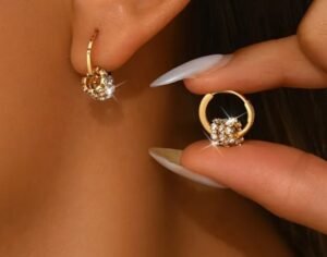 Boucles d'oreilles anneaux Or en acier inoxydable