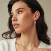 Clous d'Oreilles Cœurs Ouverts Dorés en Acier Inoxydable