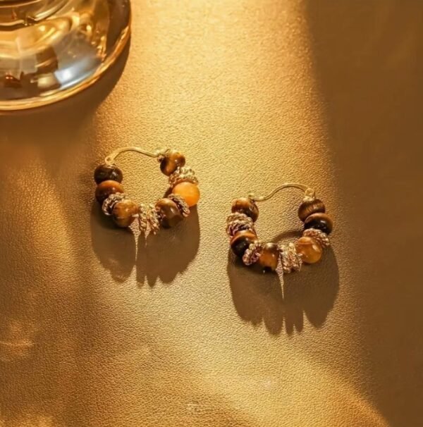 Boucles d'oreilles vintage œil de tigre