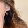 Boucles d'oreilles vintage œil de tigre