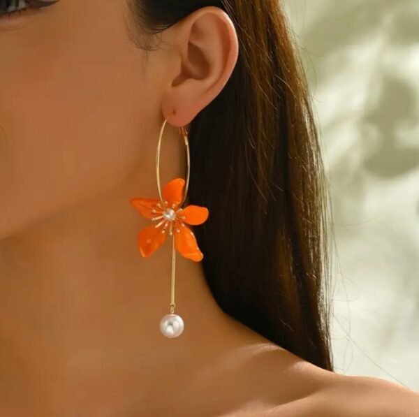 Boucles d'Oreilles Élégantes en Fleur Artificielle