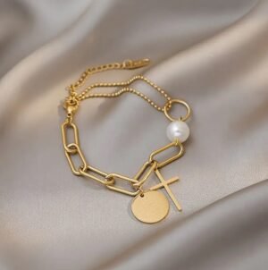 Capture d’écran 2025-09-17 110903 Bracelet avec Pendentif Croix et Chaîne à Maillons Irréguliers