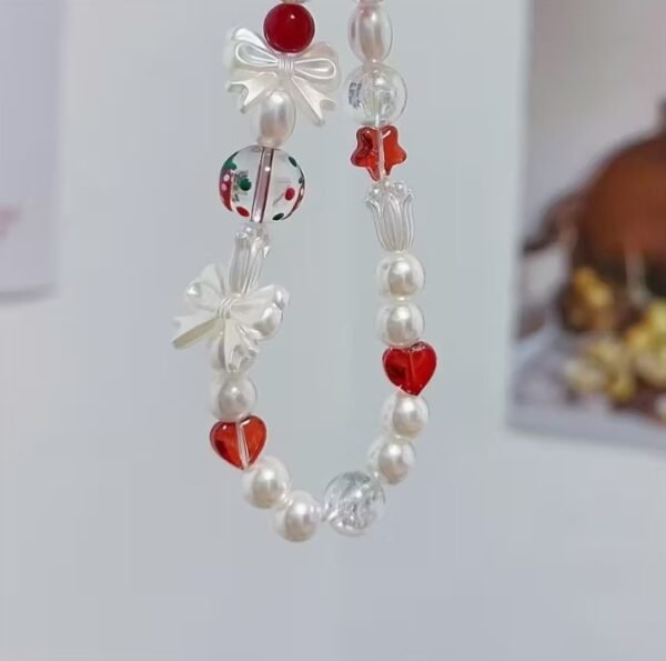 Chaîne de Téléphone en Acrylique Nœud Papillon Cerise & Fraise