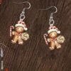 Boucles d'oreilles en acrylique avec bonhomme pain d'épice Noël