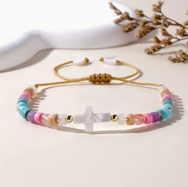 Capture d’écran 2025-11-20 161847 Bracelet ajustable bohème avec perles et breloques croix