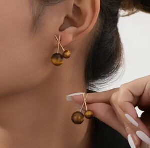 Boucles d'oreilles rétro à double sphère