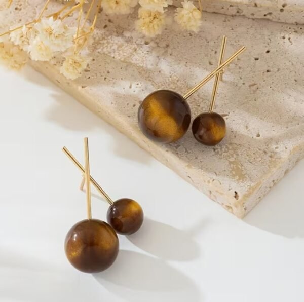 Boucles d'oreilles rétro à double sphère