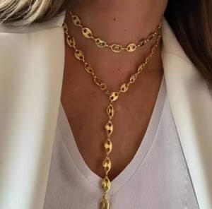 Collier en Acier Inoxydable à Double Rangée