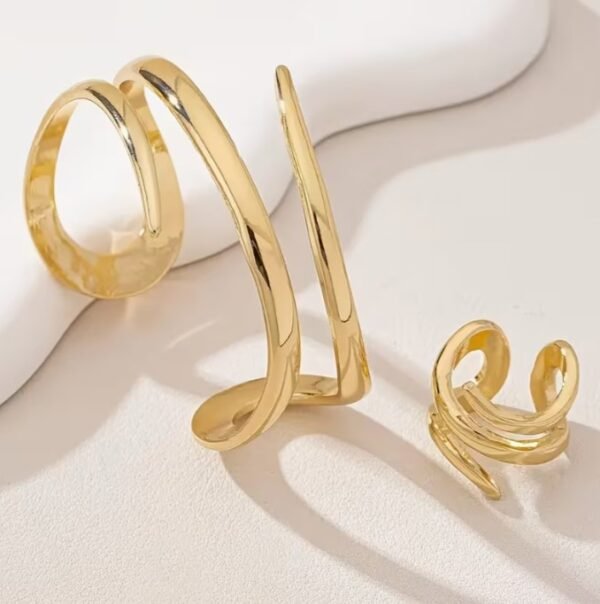 Bracelet Ouvert à Trois Couches Courbées