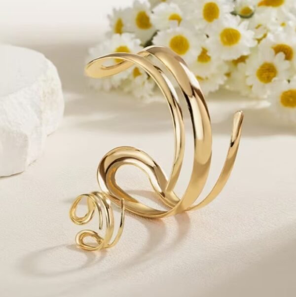 Bracelet Ouvert à Trois Couches Courbées