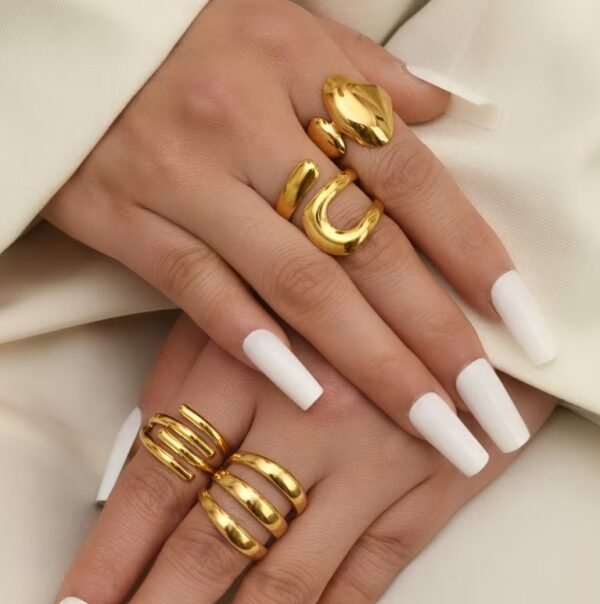 Bague Design Géométrique Irrégulier en acier inoxydable