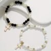 Bracelet Pendentif Croix Rétro (Coloris au choix)