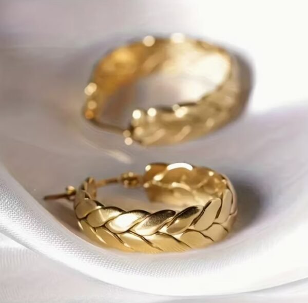 Boucles d'oreilles dorées à blé en acier inoxydable