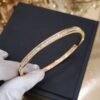 Bracelet Synthétique Doré avec Strass en Acier Inoxydable