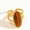 Bague Ovale en Résine et Acier Inoxydable