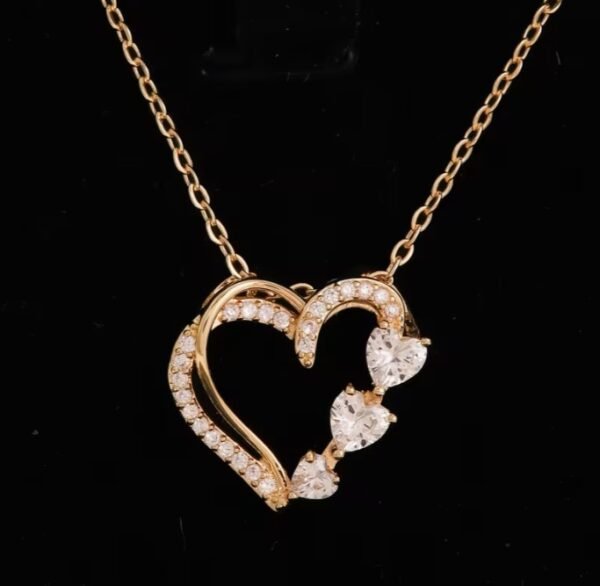 Collier Pendentif Cœur en Zirconium Synthétique Cubique