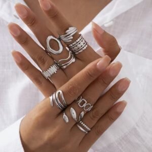 Bague Design Géométrique en Acier Inoxydable (Modèle au choix)